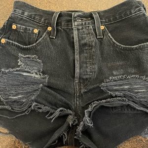 Levi’s black 501 Jean shorts size 25